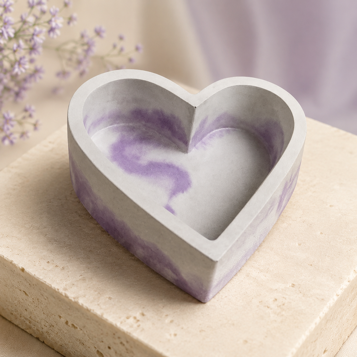 Heart-Shaped Decorative Cement Jar ❤️
