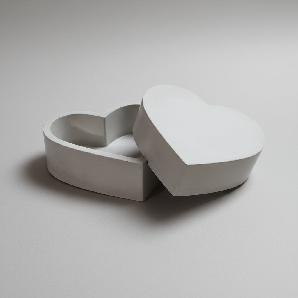 Heart-Shaped Decorative Cement Jar ❤️