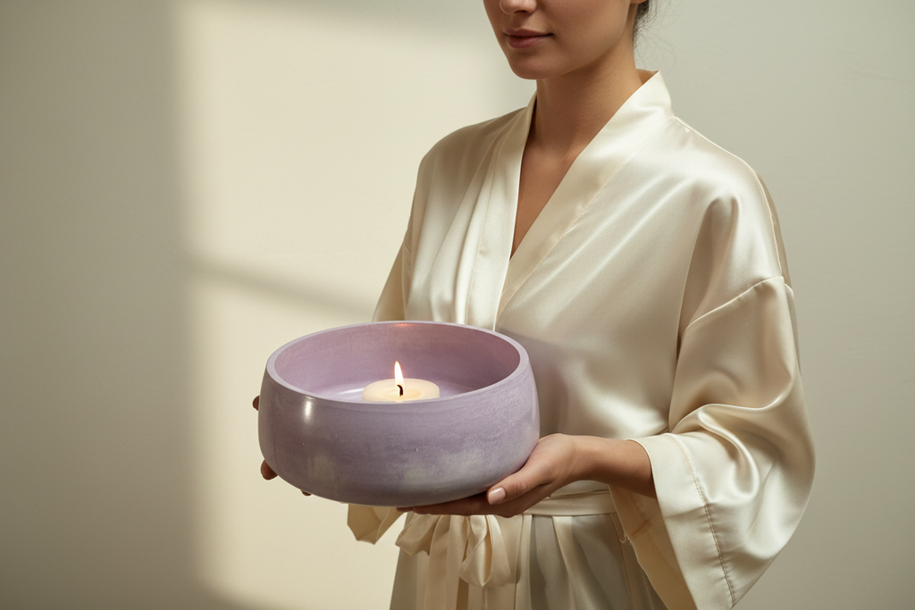 3 Pieces Lavender Marble Decorative Bowl Sets💜