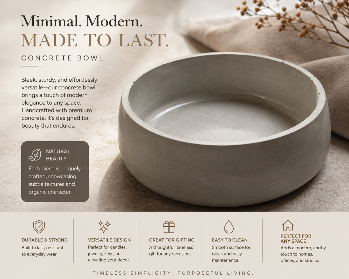 Gray Concrete Bowl